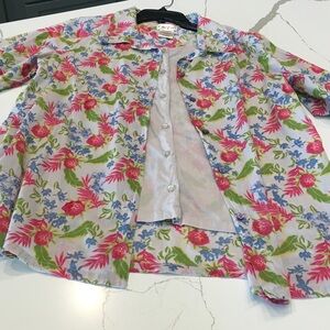 Bobbie Brooks woman 14/16 W Multicolor Floral Shirt Button Up